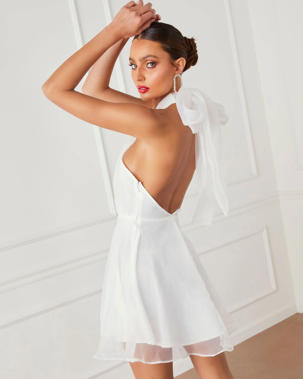 Odyssey Organza Halter Mini Dress - Image 2