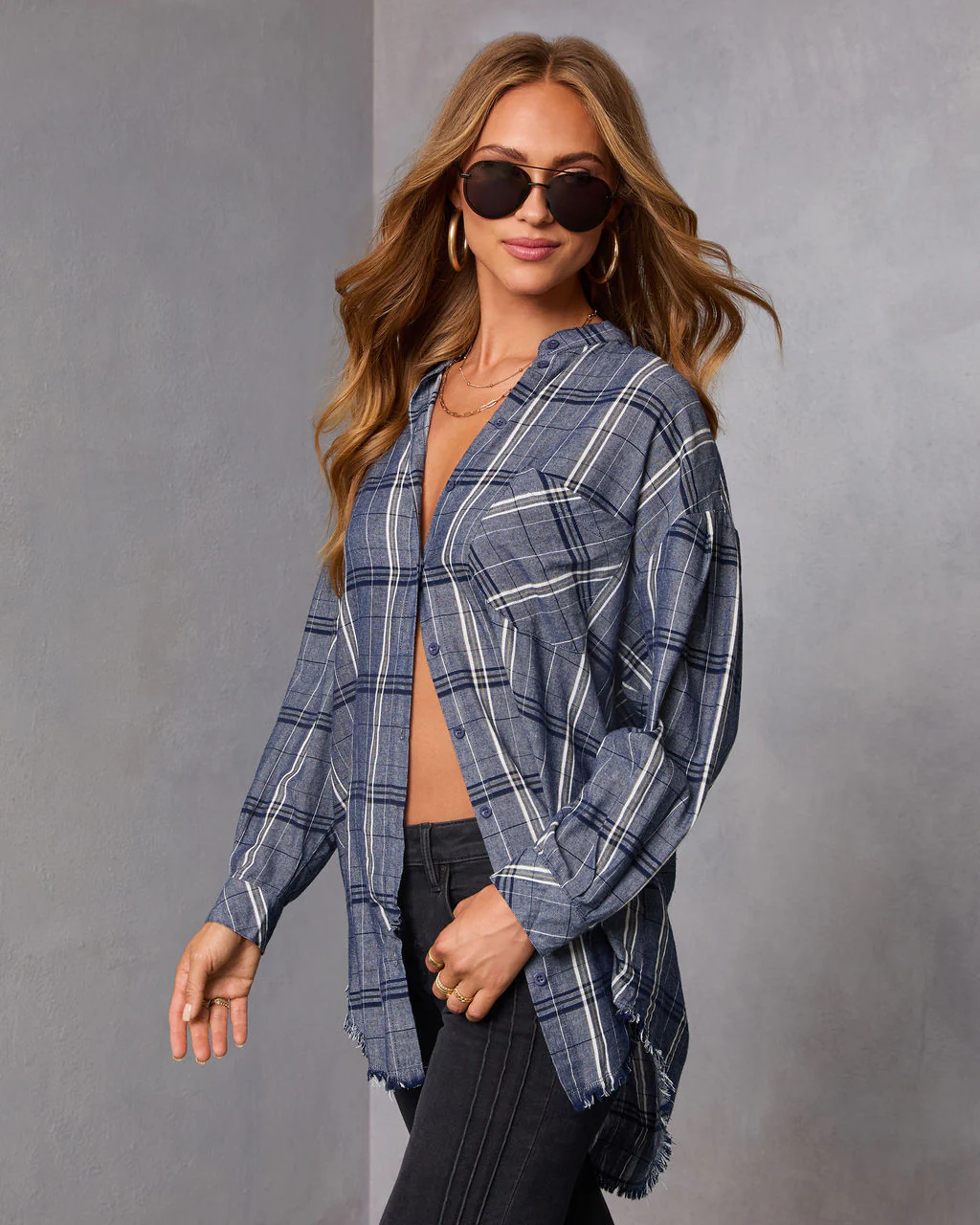 Off Grid Plaid Tunic Top - Image 3