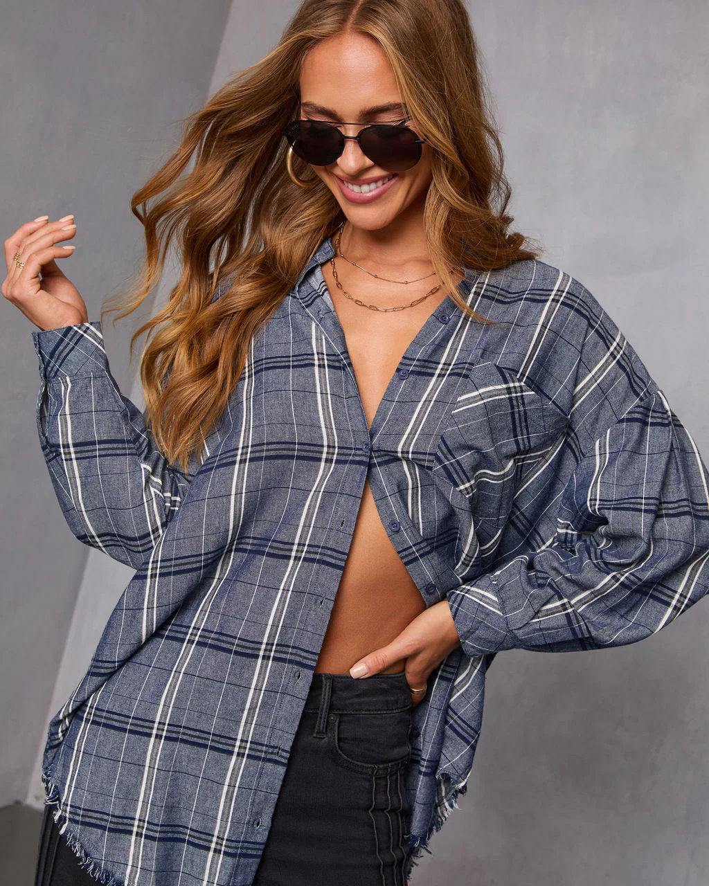 Off Grid Plaid Tunic Top - Image 5