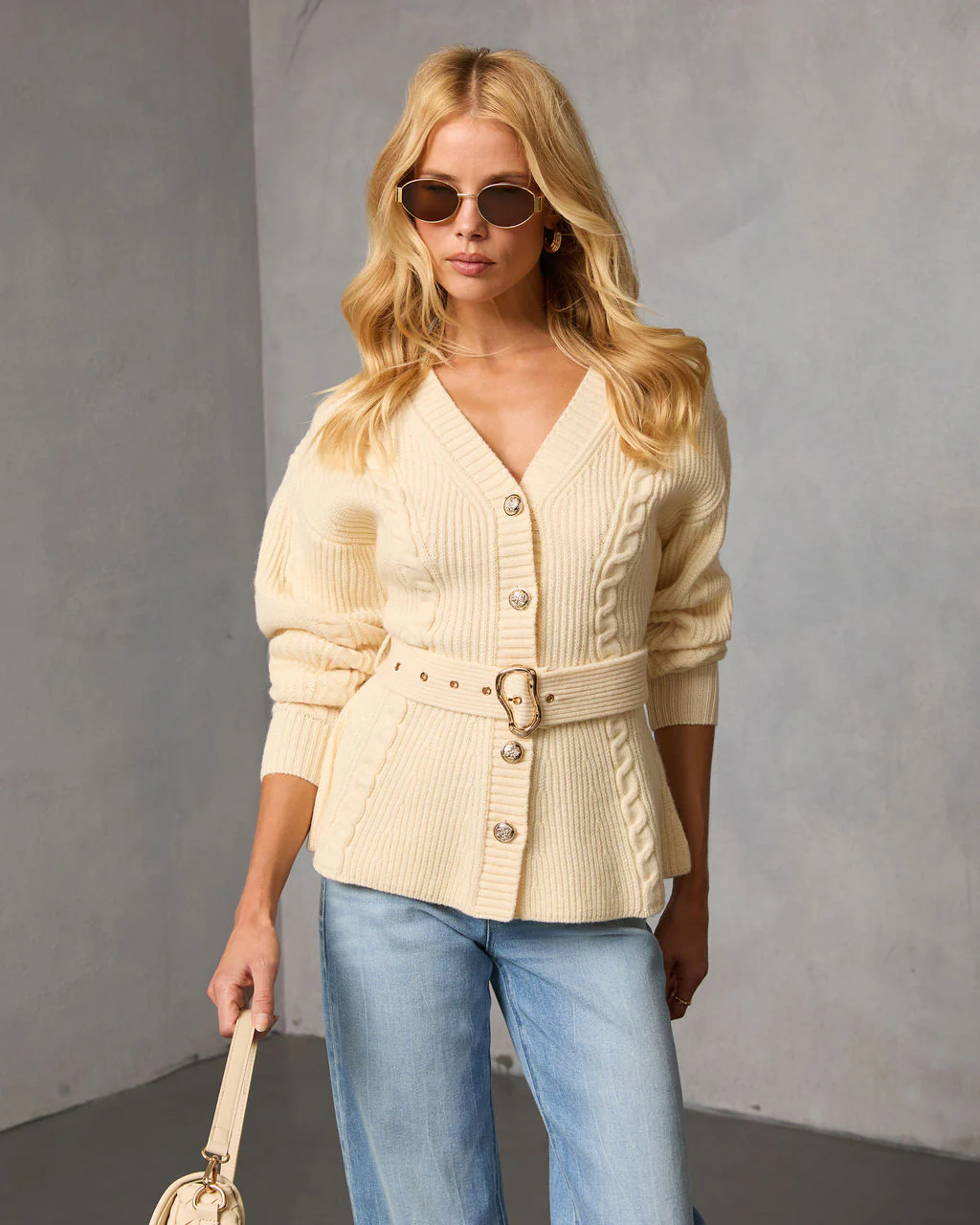 Old Harbor Belted Cable Knit Sweater - Image 5