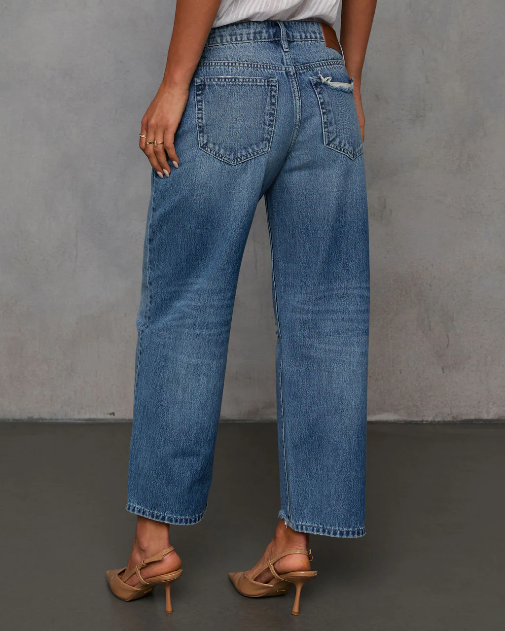Olsen Rigid Distressed Barrel Jeans - Image 4
