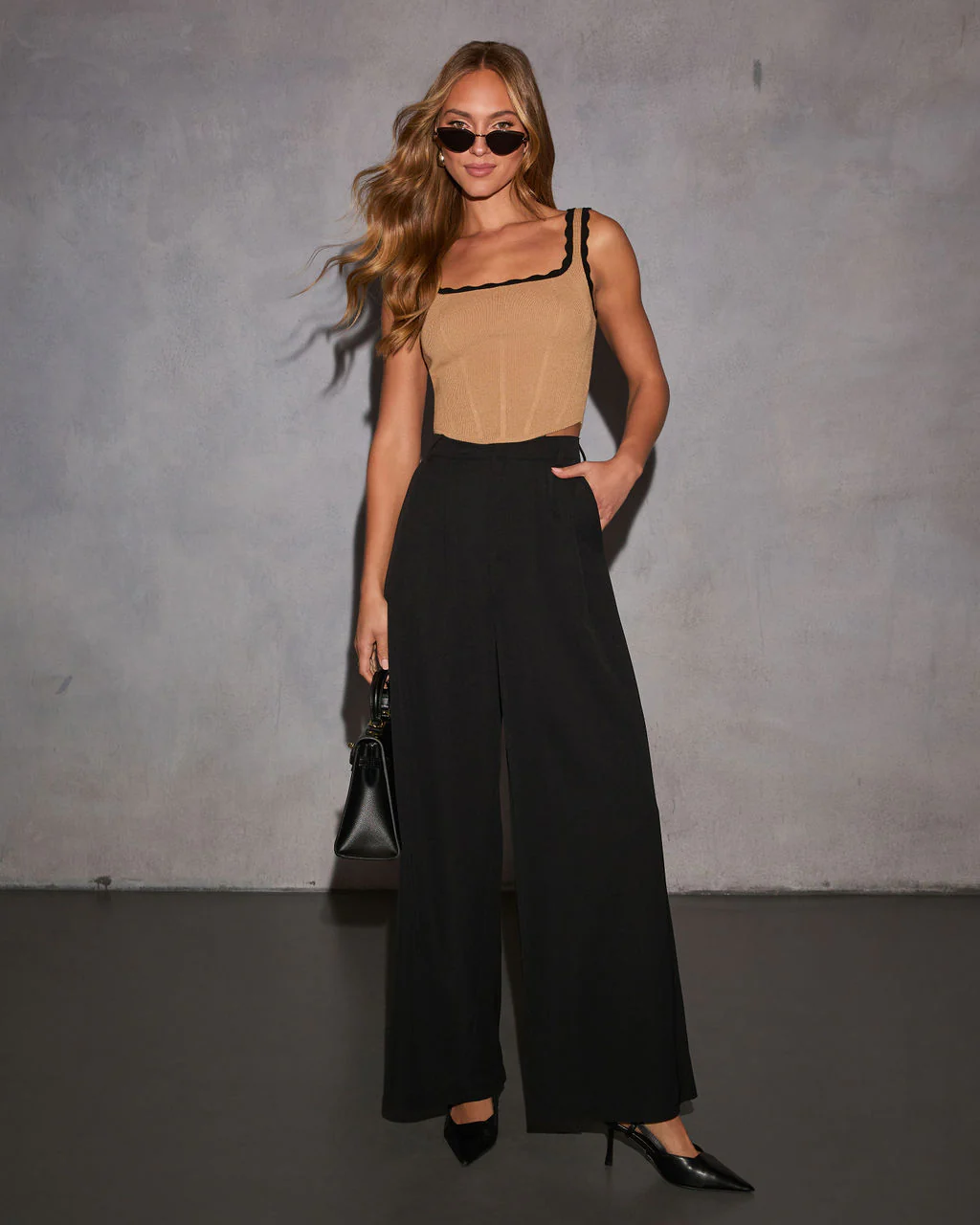 On The Rise Contrast Scallop Trim Tank - Image 6
