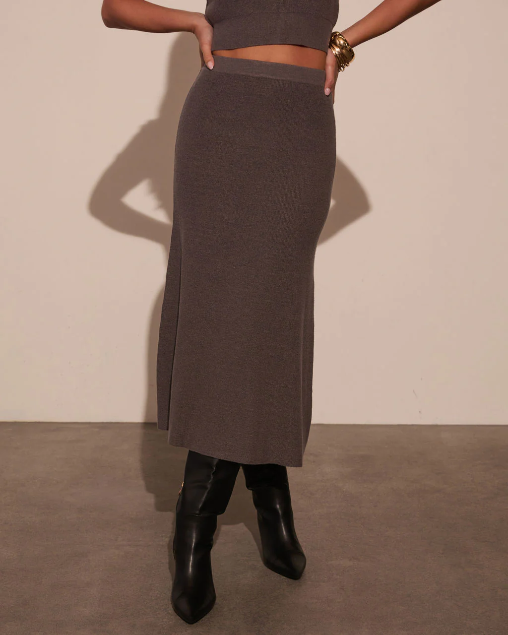 On The Town Knit Midi Skirt - Image 2