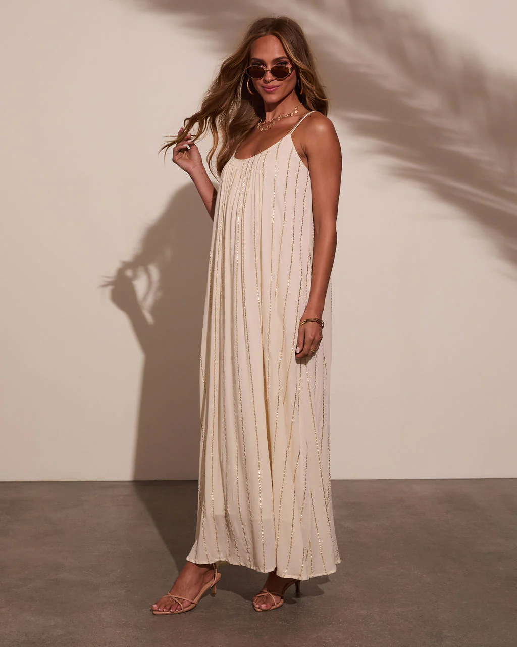 Onda Striped Metallic Maxi Dress - Image 3