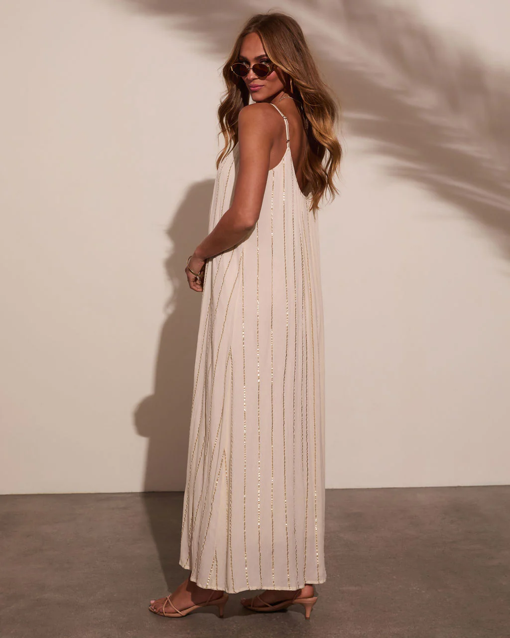 Onda Striped Metallic Maxi Dress - Image 4