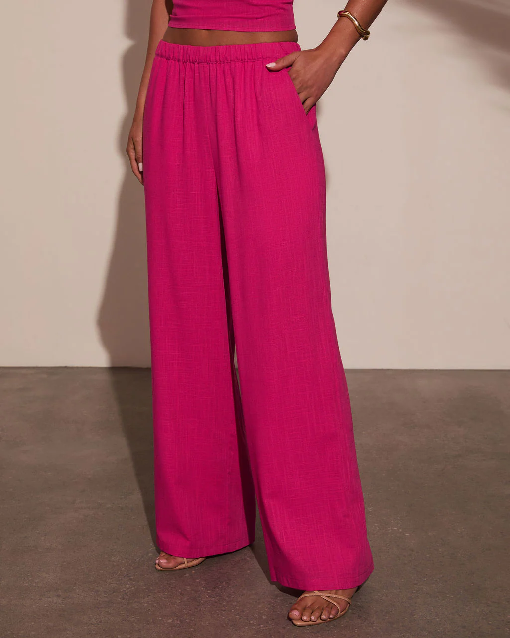 Onyx Linen Wide Leg Pants - Image 3