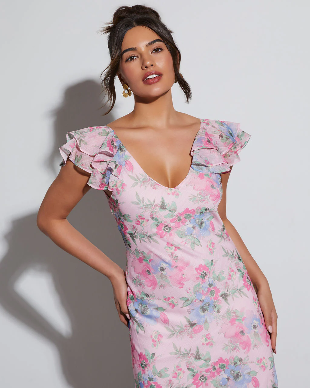 Orchard Floral Ruffle Sleeve Maxi Dress - Image 3