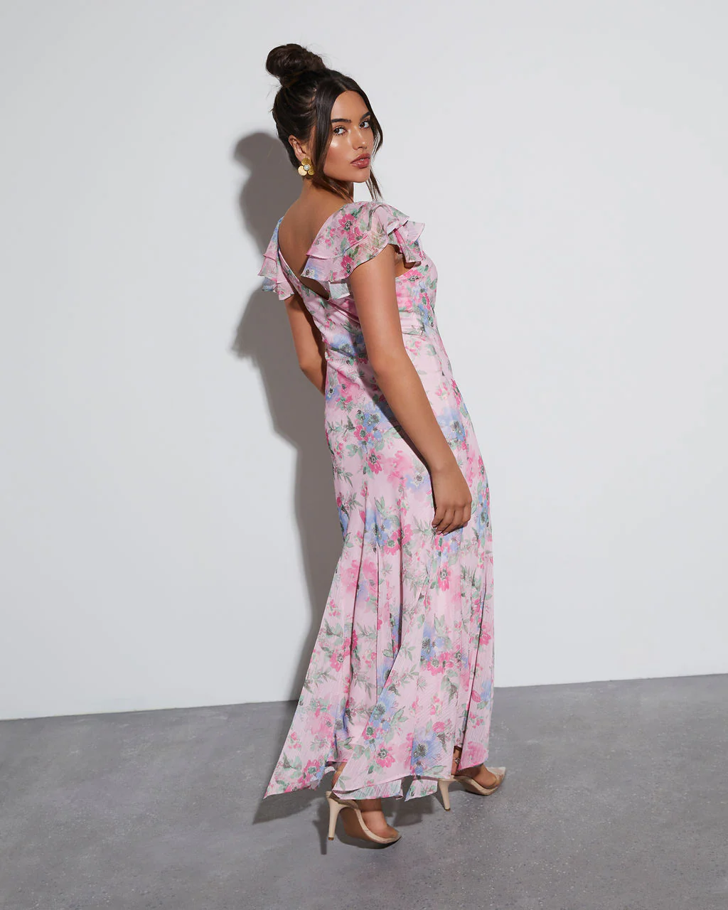 Orchard Floral Ruffle Sleeve Maxi Dress - Image 4
