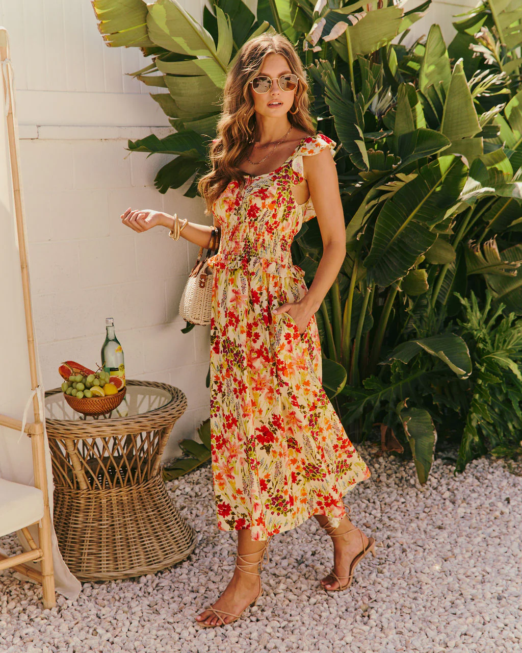 Orchard Glow Fit and Flare Floral Midi Dress - Image 4