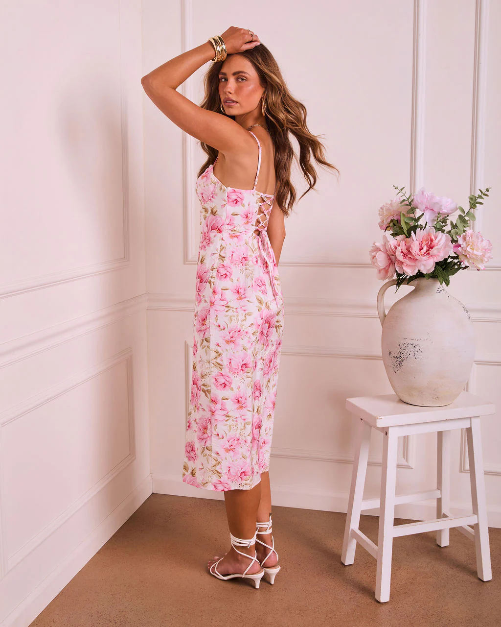 Orchid Whispers Floral Midi Dress - Image 4
