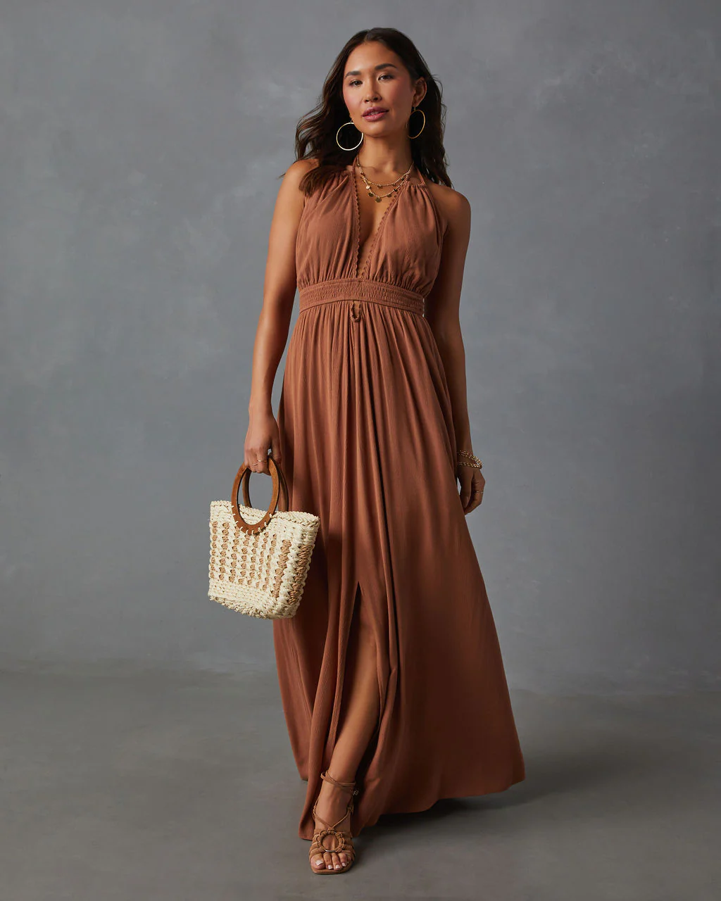 Oriana Pocketed Rope Trim Maxi Dress - Image 2