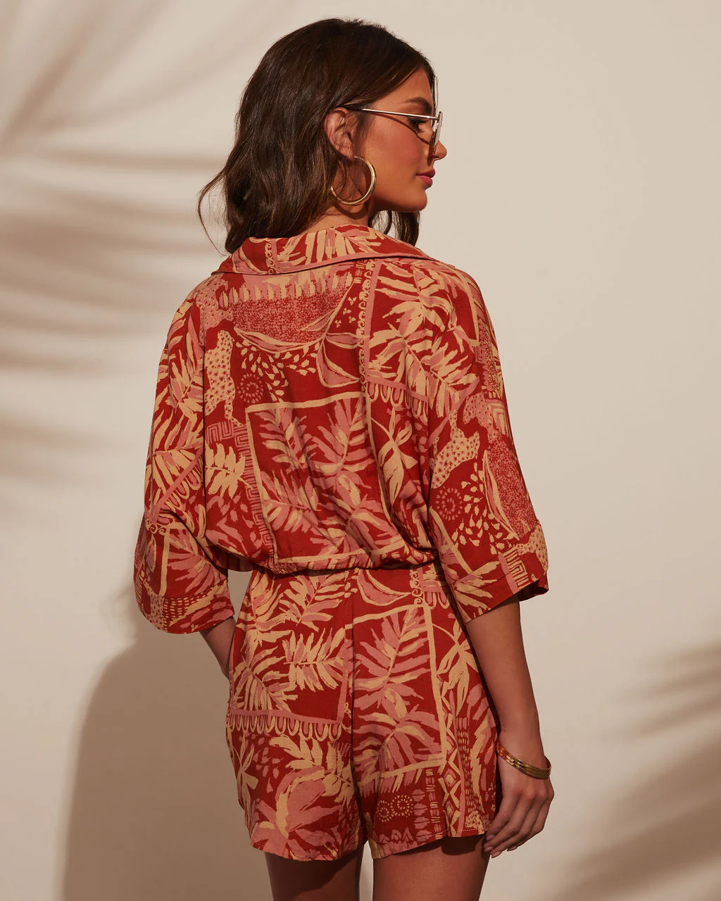 Out And About Printed Waist Tie Romper - Image 16
