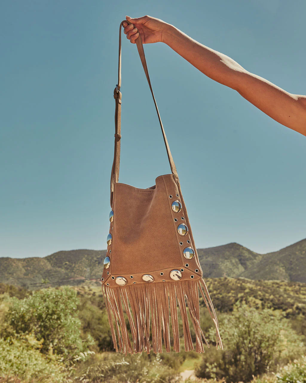 Outlaw Muse Fringe Faux Suede Crossbody Bag - Image 3