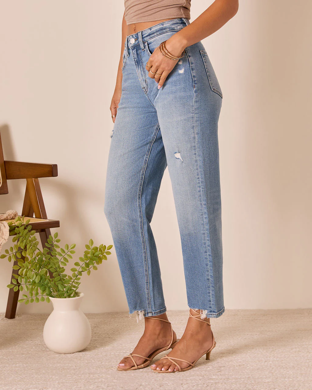 Outlaw Stretch High Rise Barrel Jean - Image 3