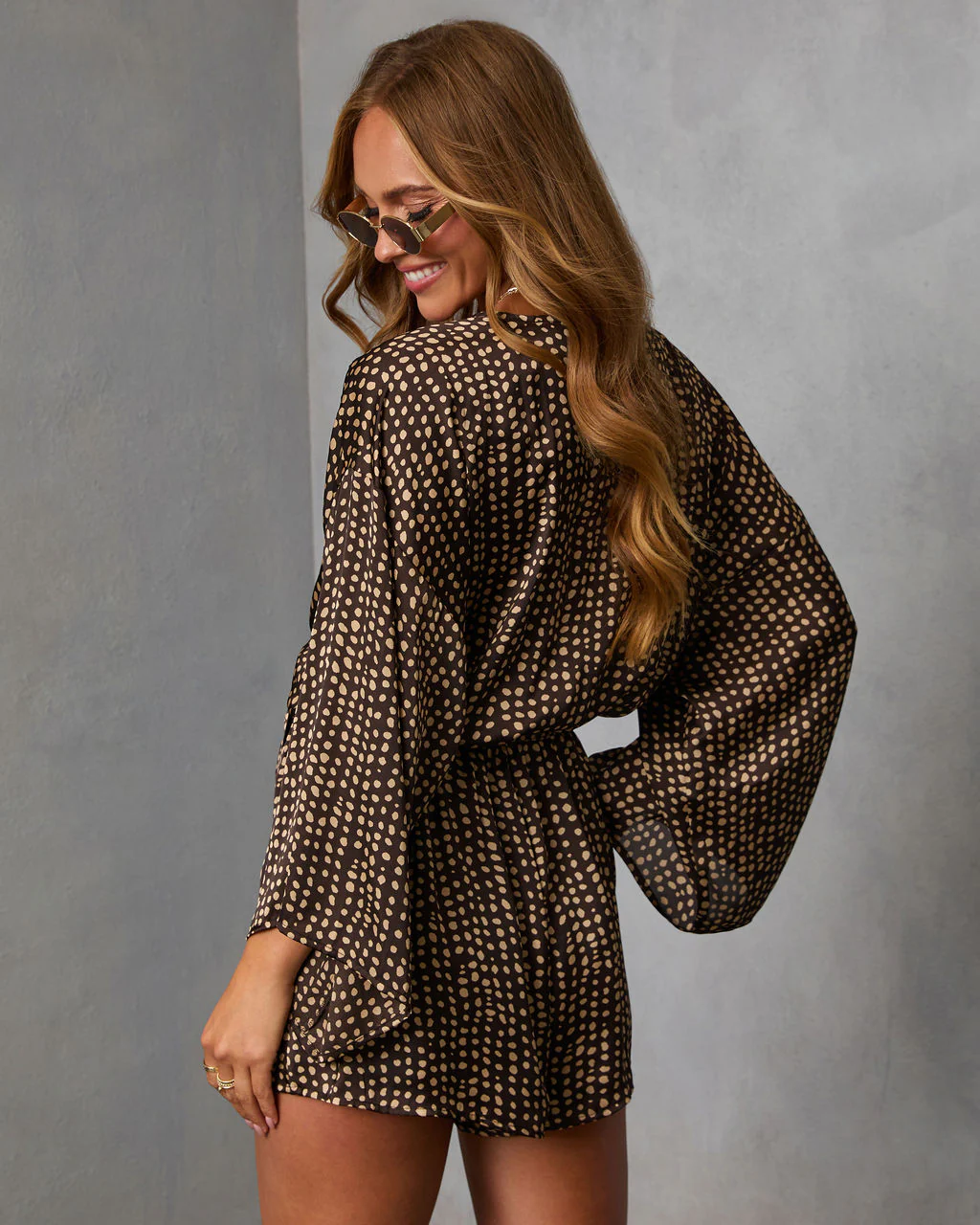 Palm Canyon Satin Tie Waist Romper - Image 28