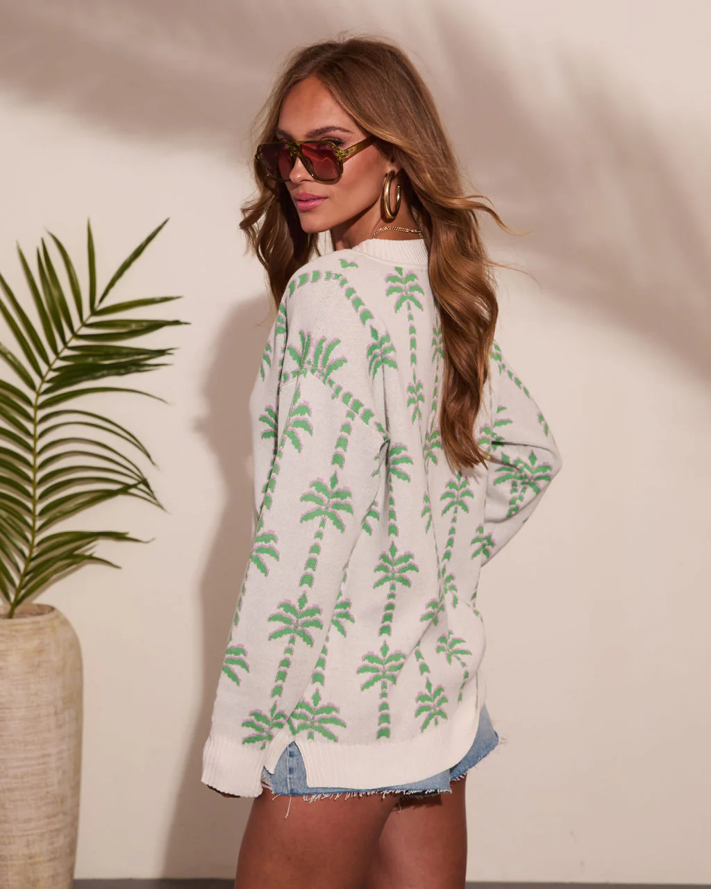 Palm Dream Graphic Knit Sweater - Image 4