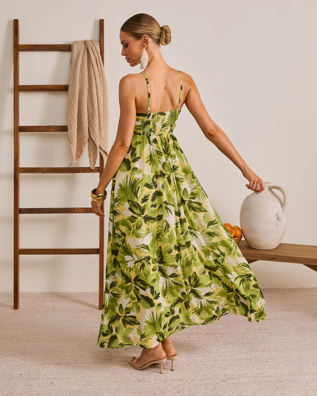 Palmline Coast Tropical Halter Maxi Dress - Image 4