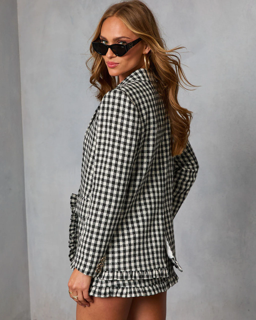 Paloma East Plaid Tweed Blazer - Image 4