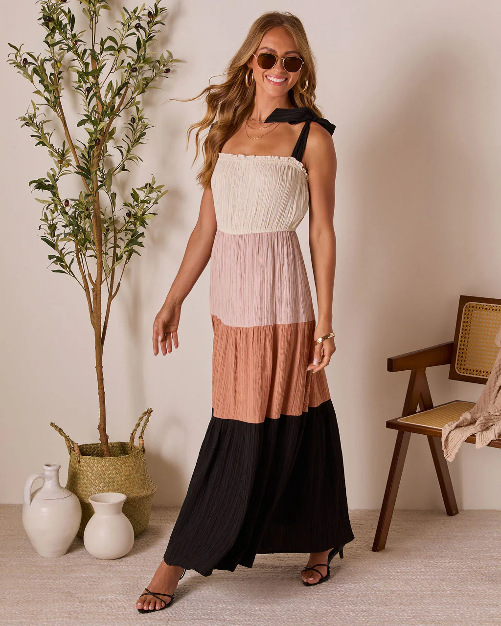 Paloma Skies Tiered Colorblock Maxi Dress - Image 3
