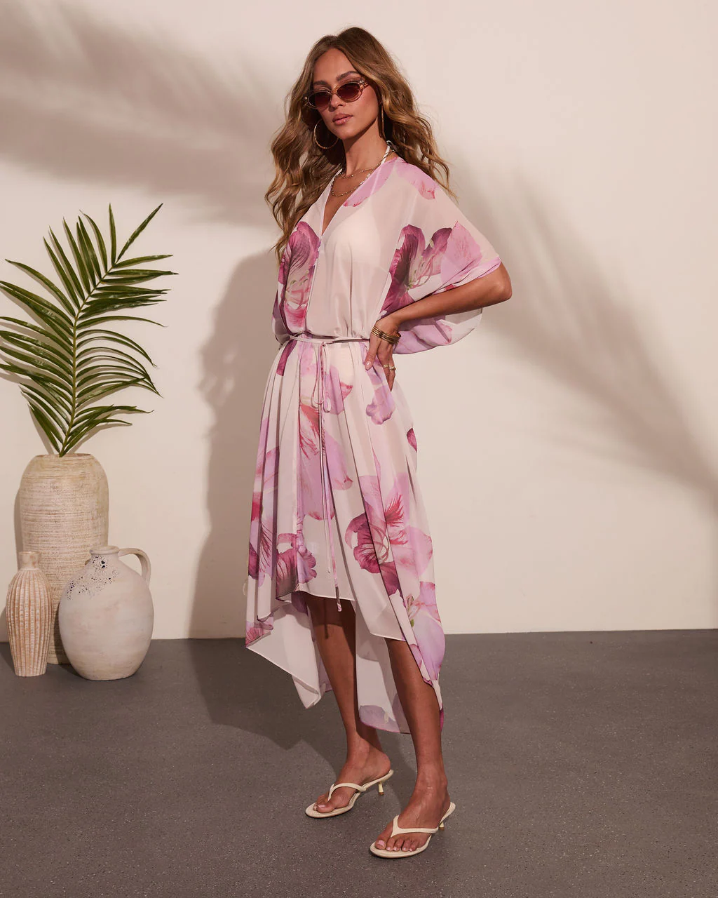 Paradise Blossom Floral Print Cover Up Mini Dress - Image 3