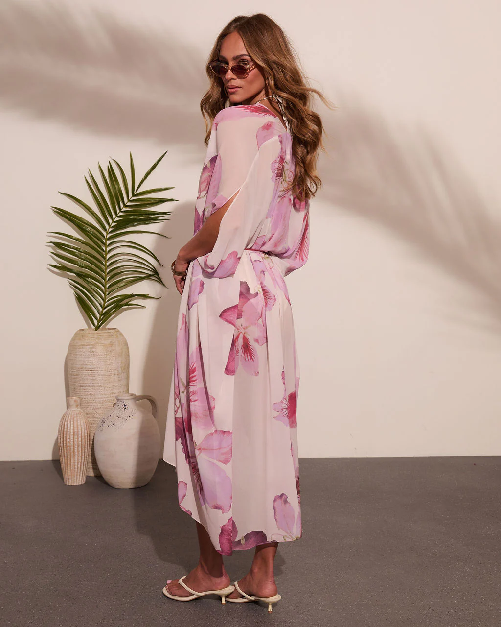 Paradise Blossom Floral Print Cover Up Mini Dress - Image 4