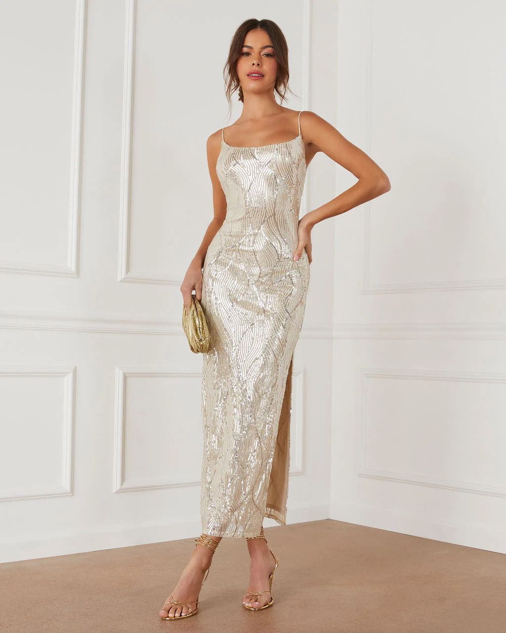 Party Glam Sequin Midi Dress - Image 7