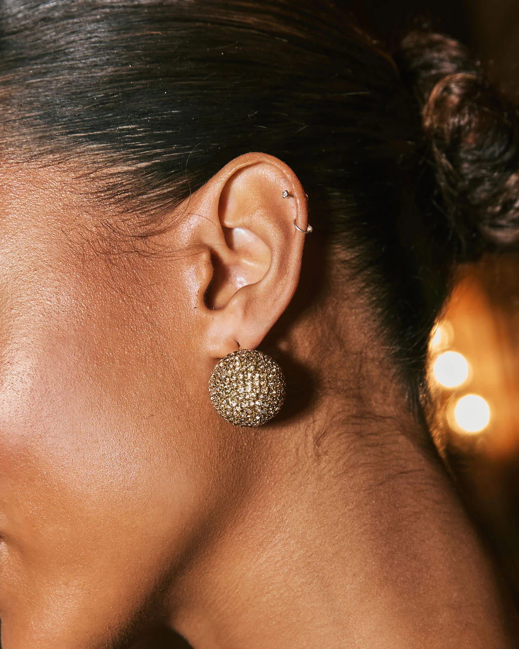 Party Lights Rhinestone Bauble Stud Earrings - Image 3