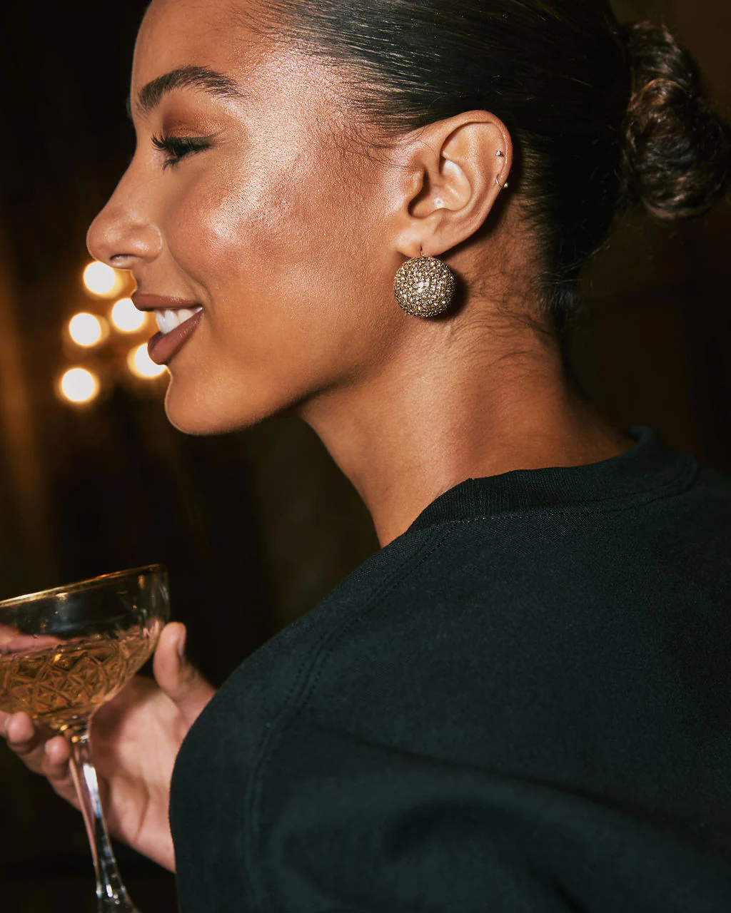 Party Lights Rhinestone Bauble Stud Earrings - Image 4