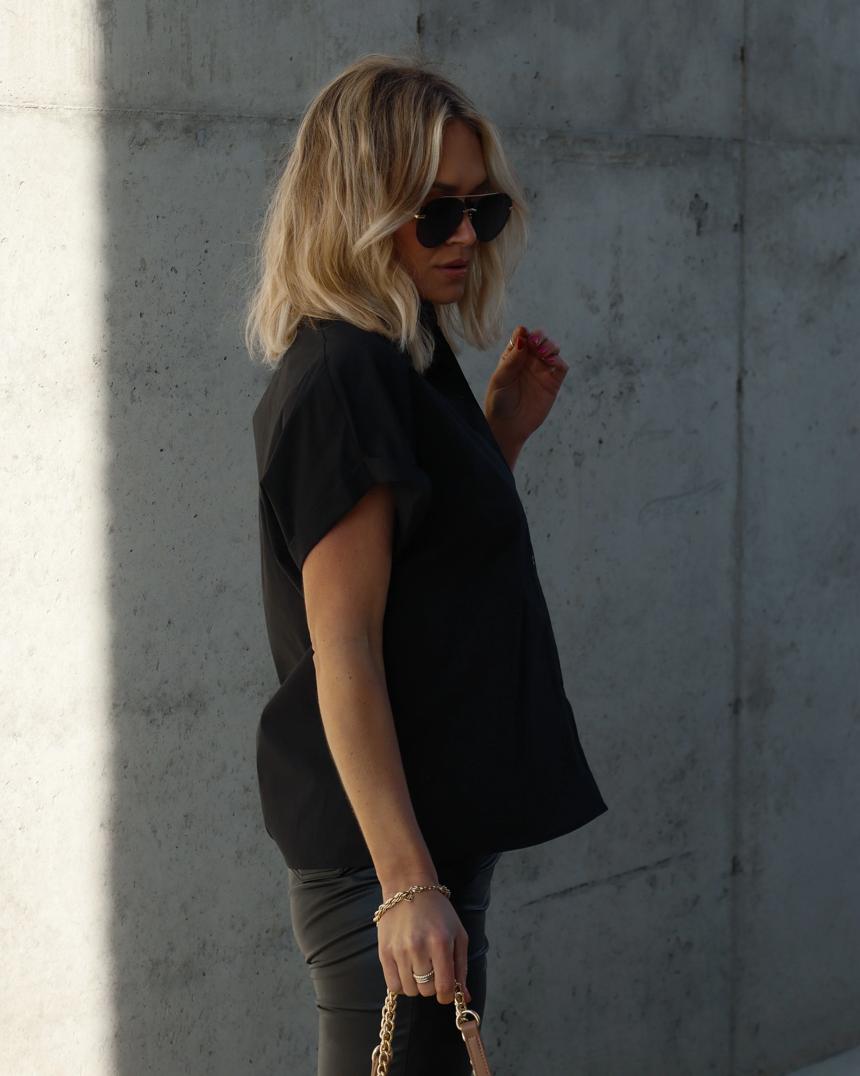 Patty Cotton Blend Button Down Top - Image 3