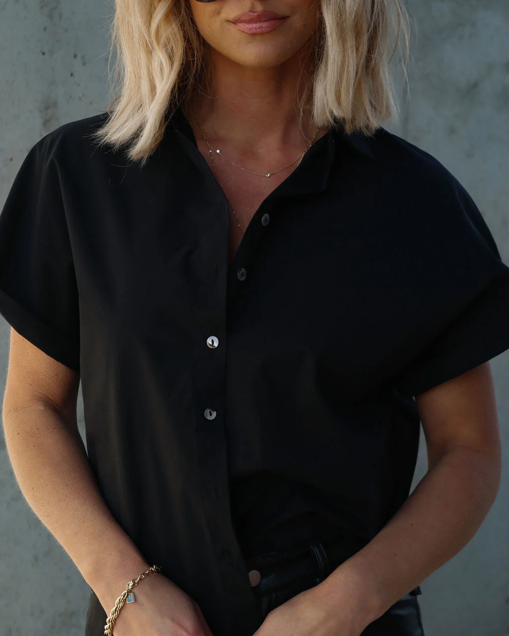 Patty Cotton Blend Button Down Top - Image 6