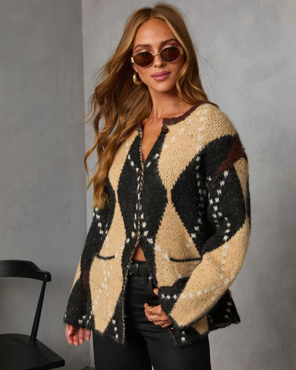 Paxtin Argyle Print Sweater - Image 3