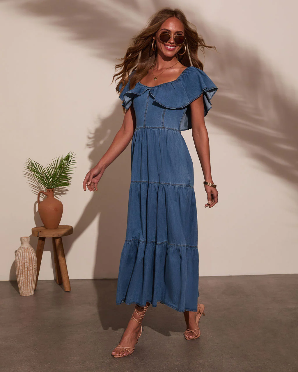 Penelope Chambray Midi Dress - Image 3