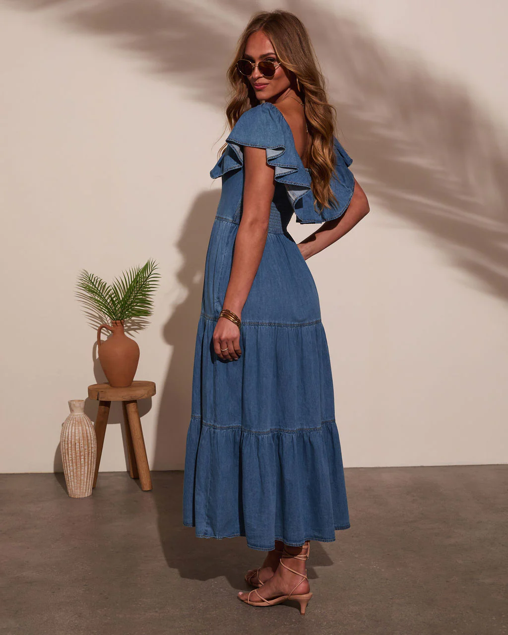 Penelope Chambray Midi Dress - Image 4