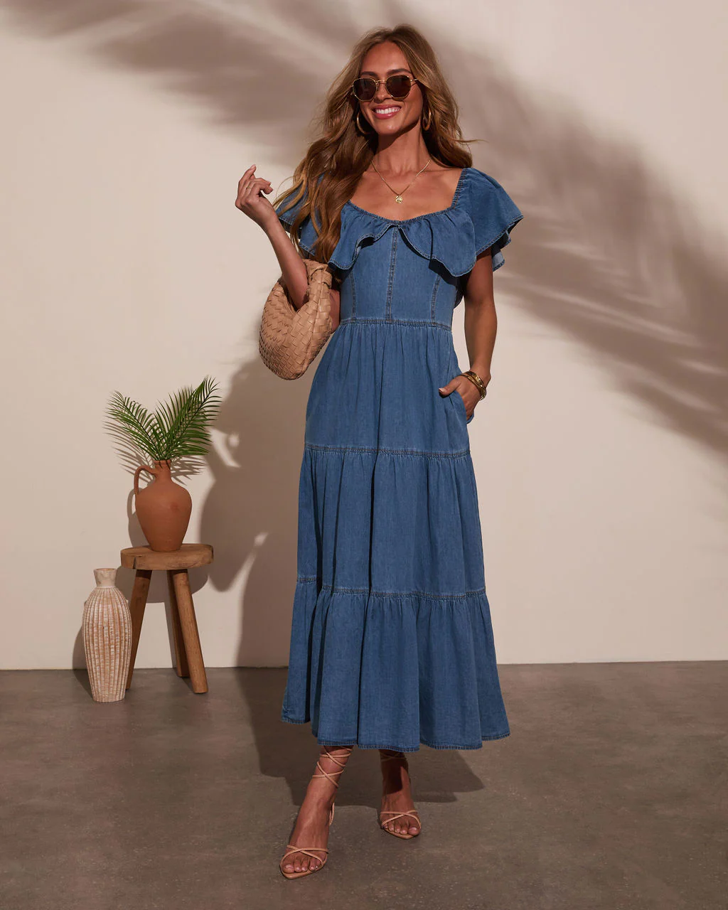 Penelope Chambray Midi Dress - Image 5
