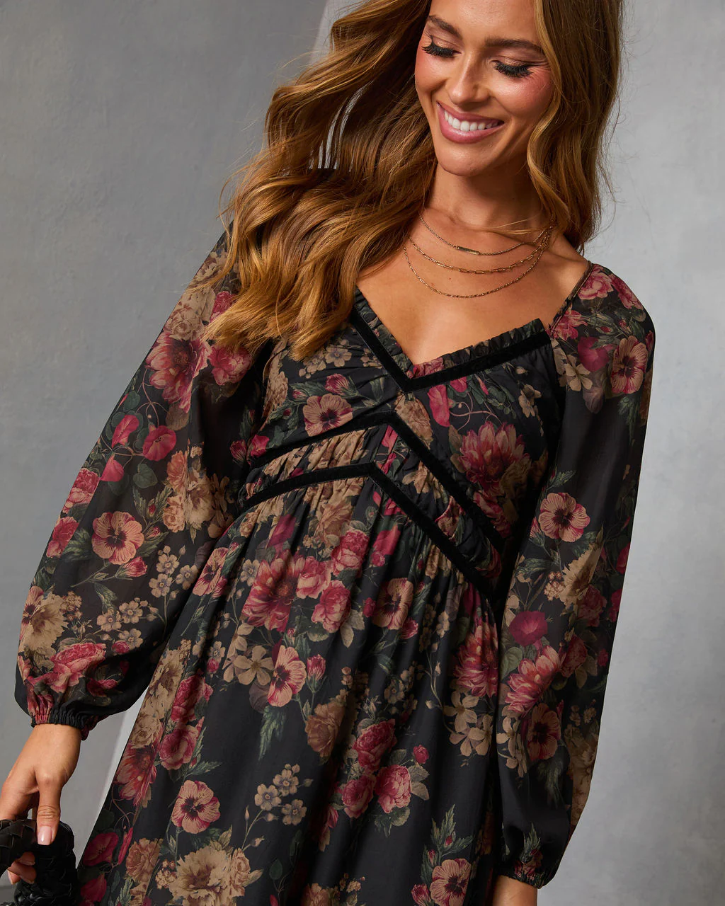 Peony Dust Printed Midi Dress - Image 2