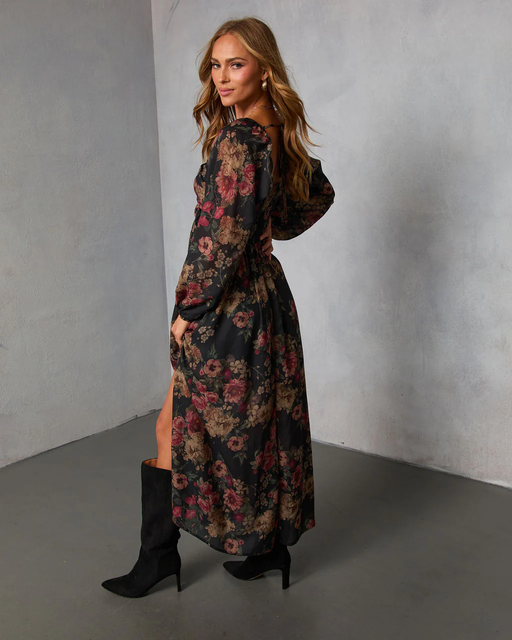 Peony Dust Printed Midi Dress - Image 4