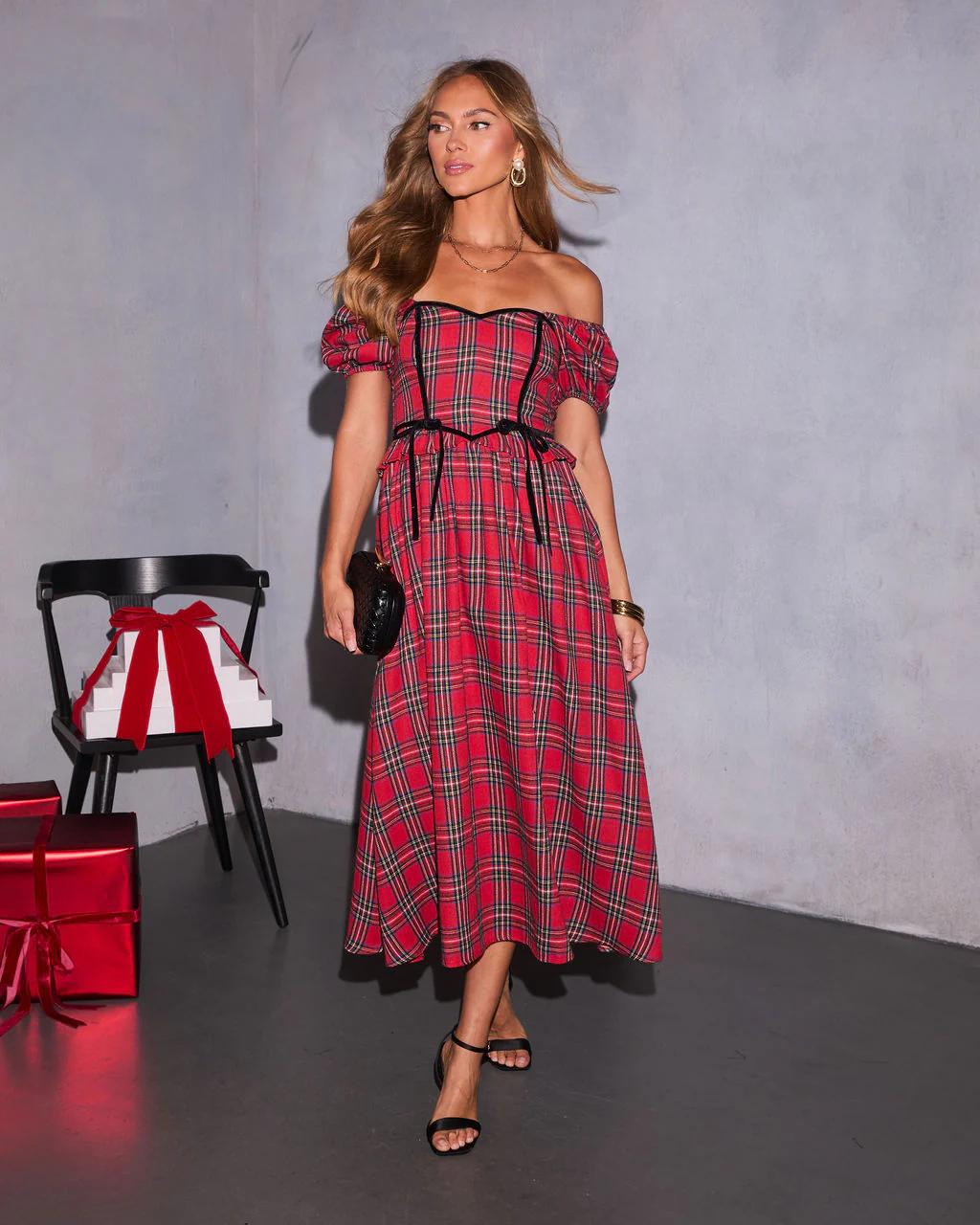 Peppermint Wishes Plaid Maxi Dress - Image 5
