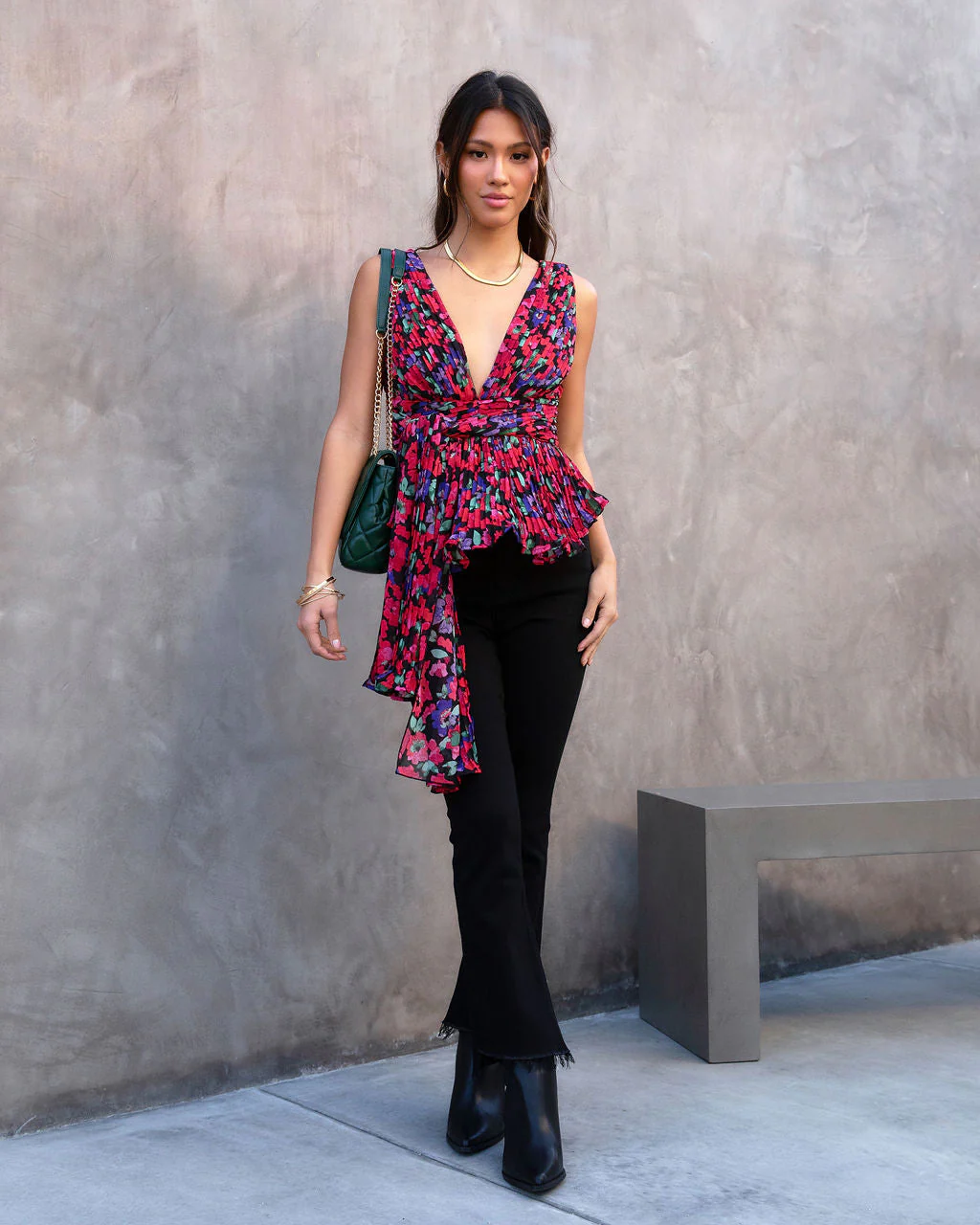 Perfect Lover Floral Pleated Top - Image 3