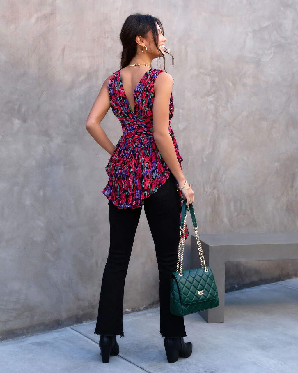 Perfect Lover Floral Pleated Top - Image 4