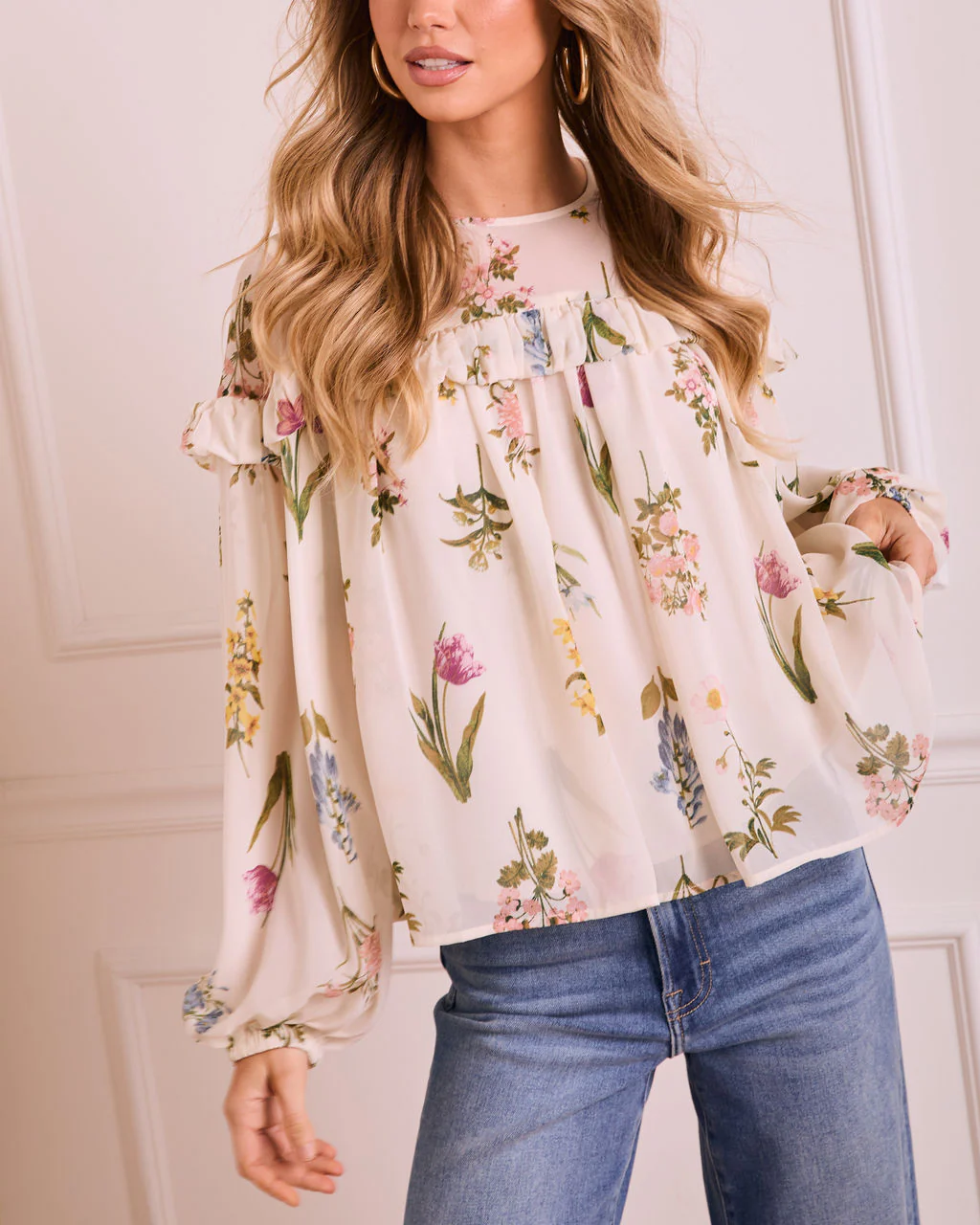 Petal Dance Floral Ruffle Blouse - Image 5