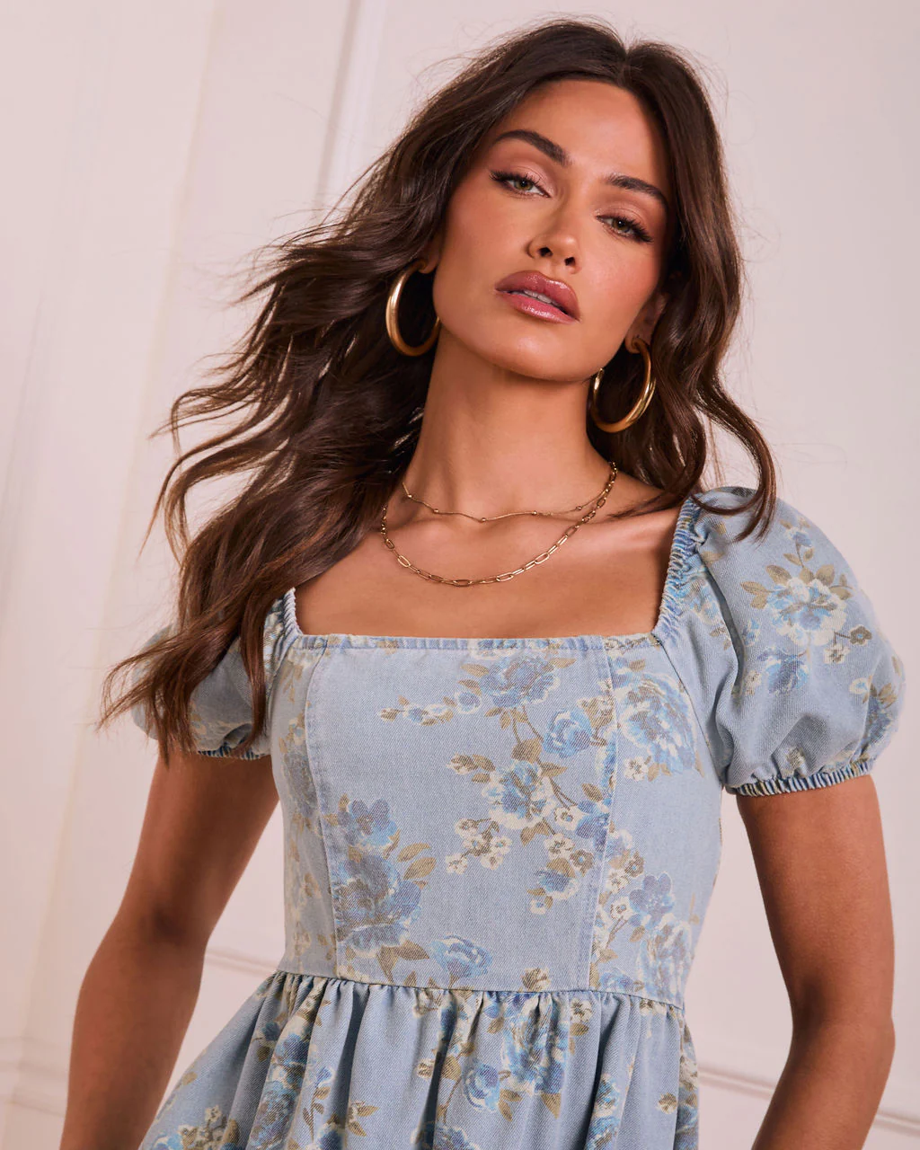 Petal Ease Floral Puff Sleeve Mini Dress - Image 6