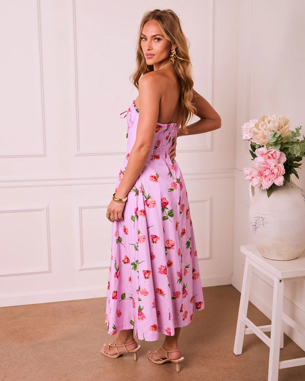 Petal Halo Strapless Floral Maxi Dress - Image 4