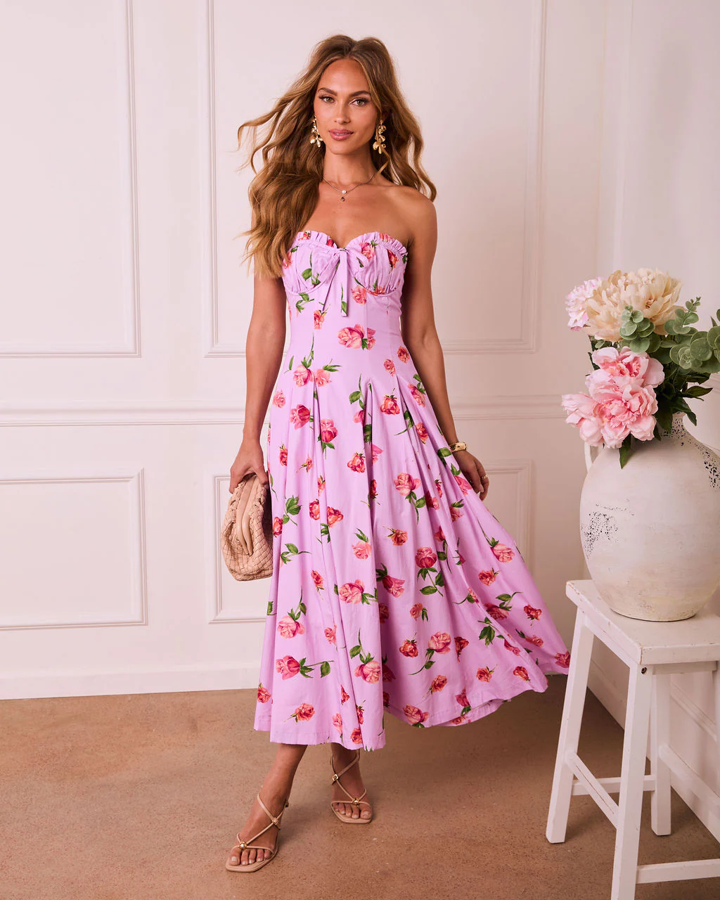 Petal Halo Strapless Floral Maxi Dress - Image 6