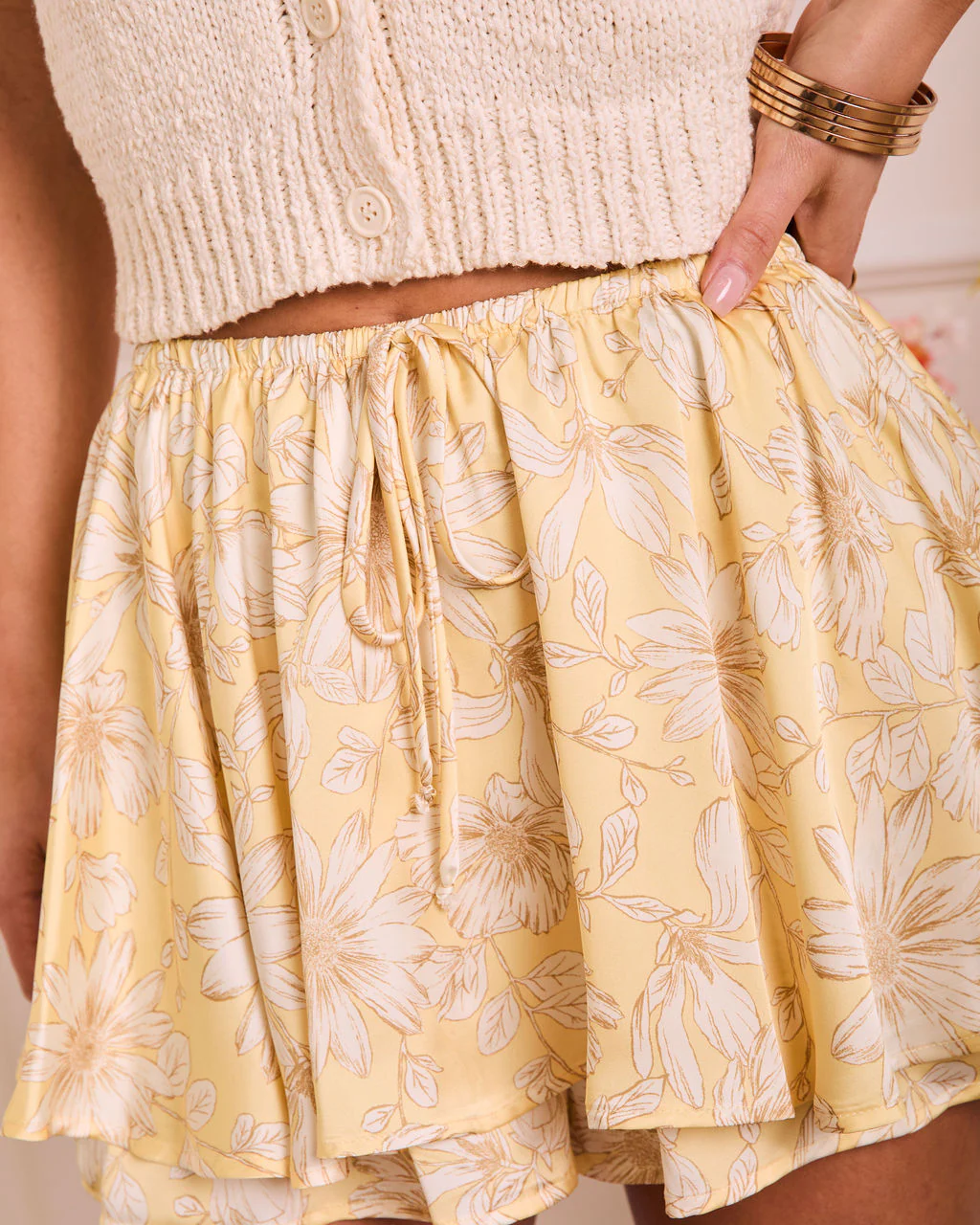 Petal Perfect Floral Satin Mini Skort - Image 12