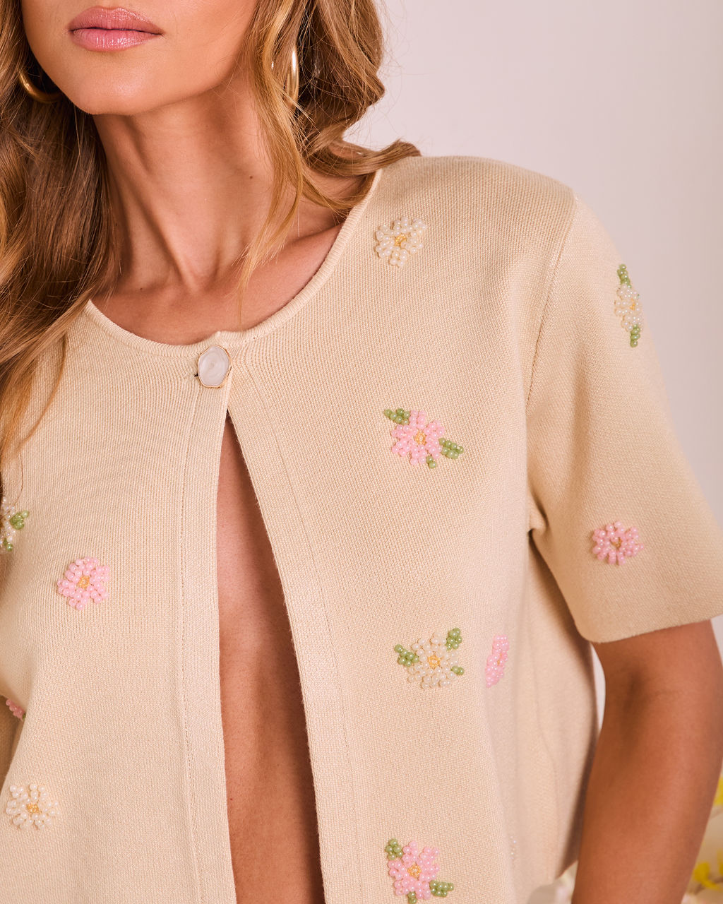 Petal Prance Beaded Floral Cardigan - Image 6