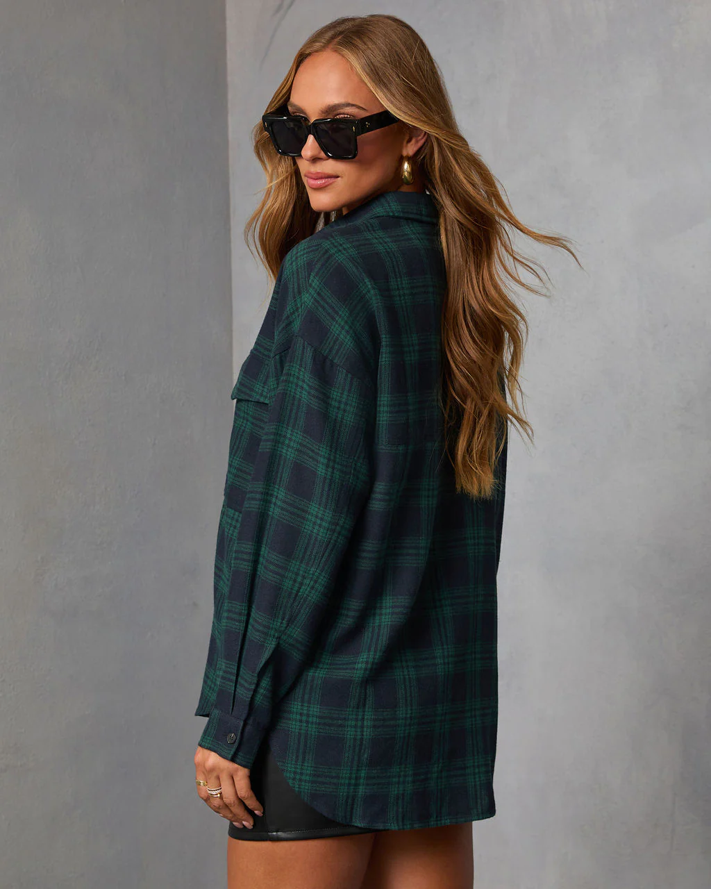 Petaluma Cotton Blend Plaid Button Down Top - Image 10