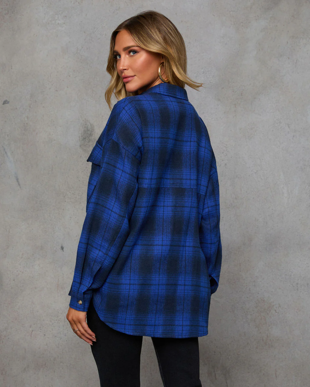 Petaluma Cotton Blend Plaid Button Down Top - Image 16