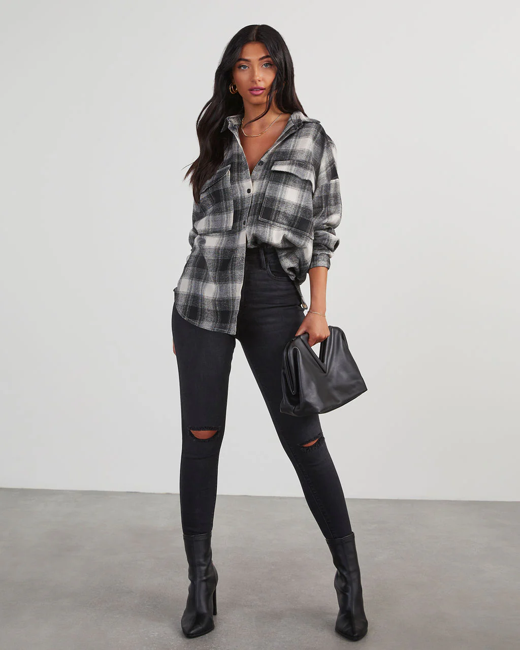Petaluma Cotton Blend Plaid Button Down Top - Image 39