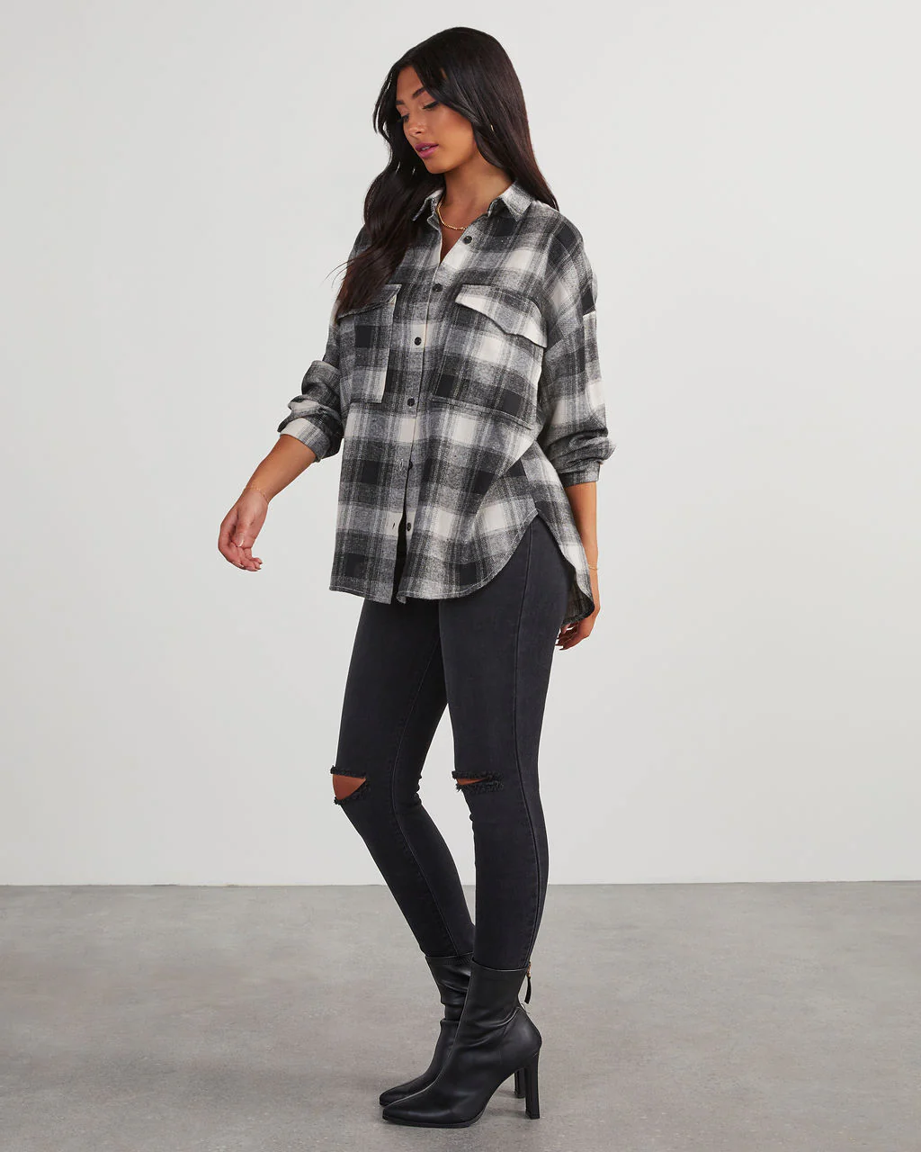 Petaluma Cotton Blend Plaid Button Down Top - Image 41