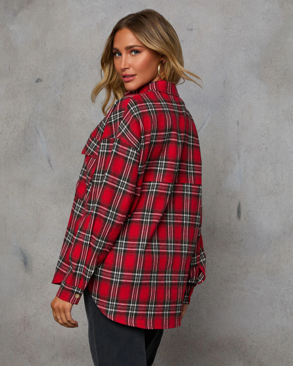 Petaluma Cotton Blend Plaid Button Down Top - Image 46